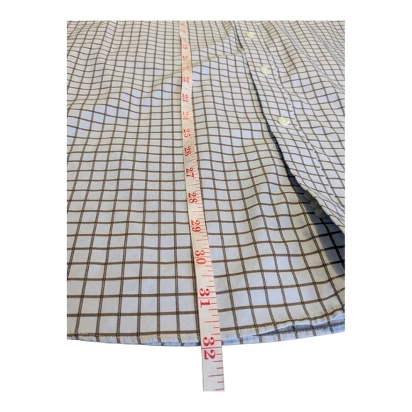 Hudson Room Fitted, Plaid Long Sleeve Shirt, Blue/Grey. 17.5/34 - Picture 9 of 10